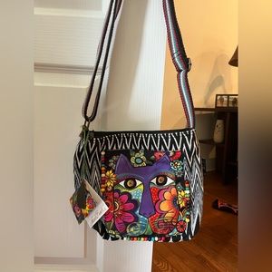 NWT Laurel Burch Blossoming Feline Crossbody